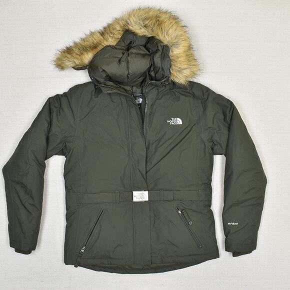 The North Face Jackets & Blazers - The North Face Dark Green Puffer Jacket with Faux Fur Hood
